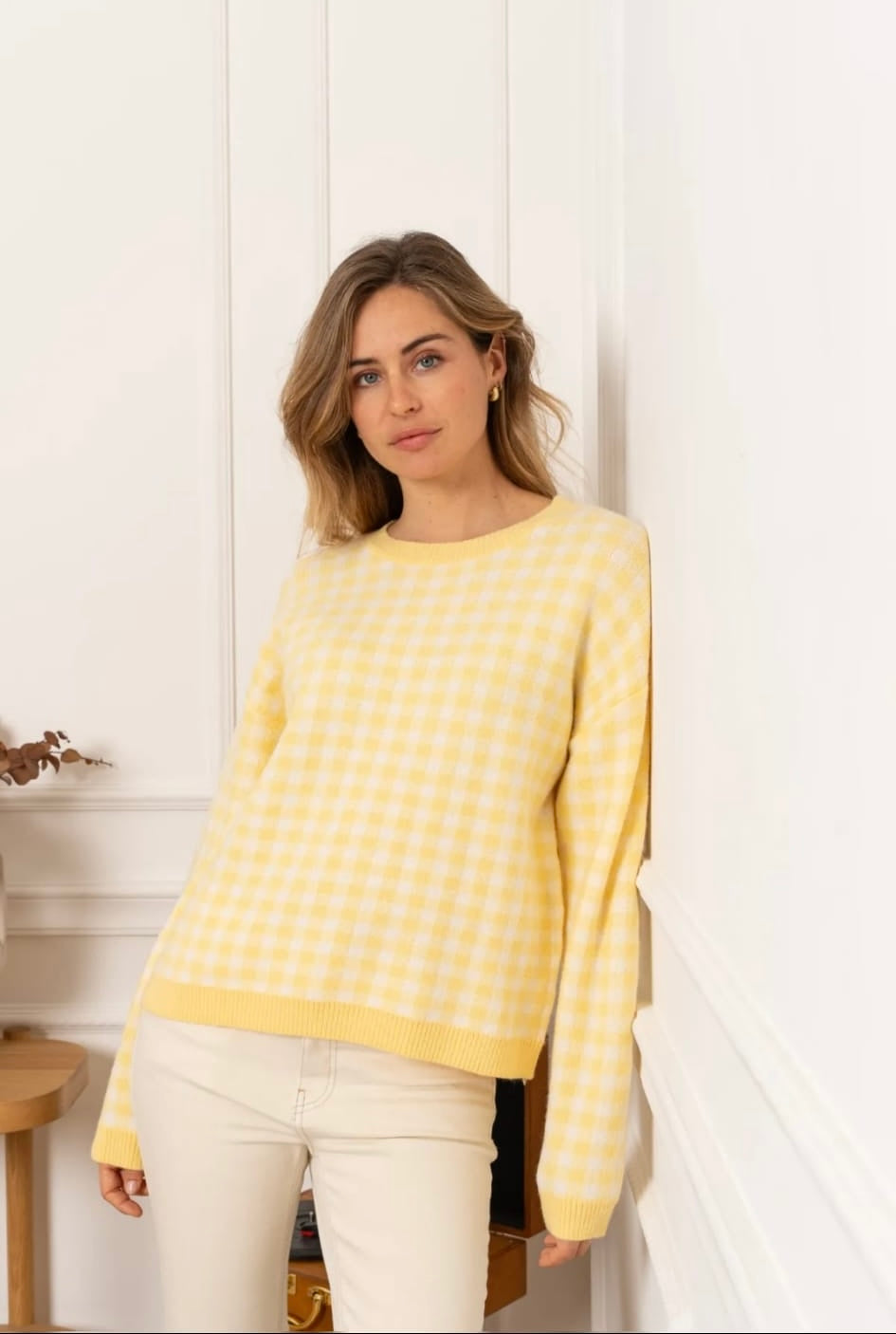 Yellow Checkered Sweater