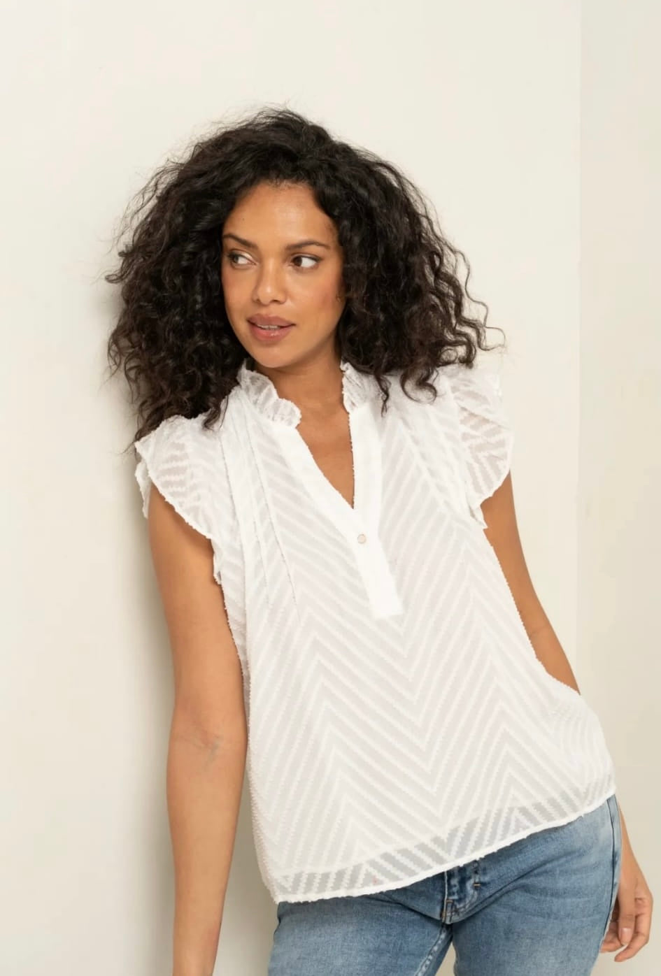 Frill Cap Sleeve Top