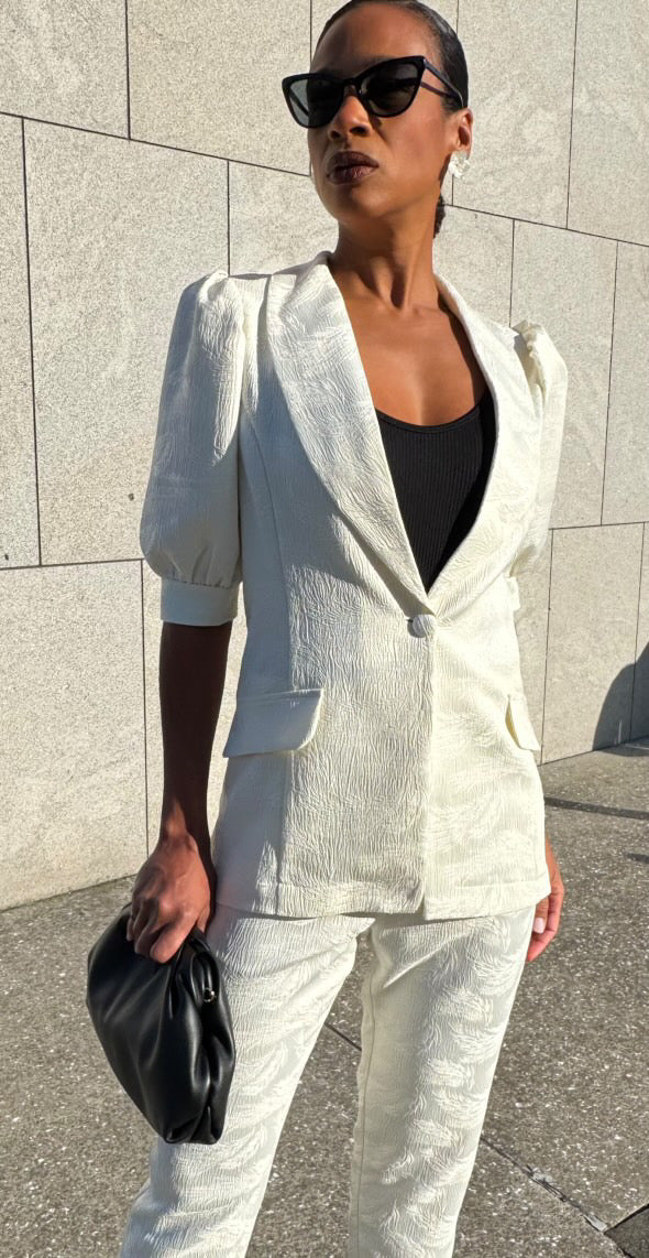 Maria Cream Damask Suit