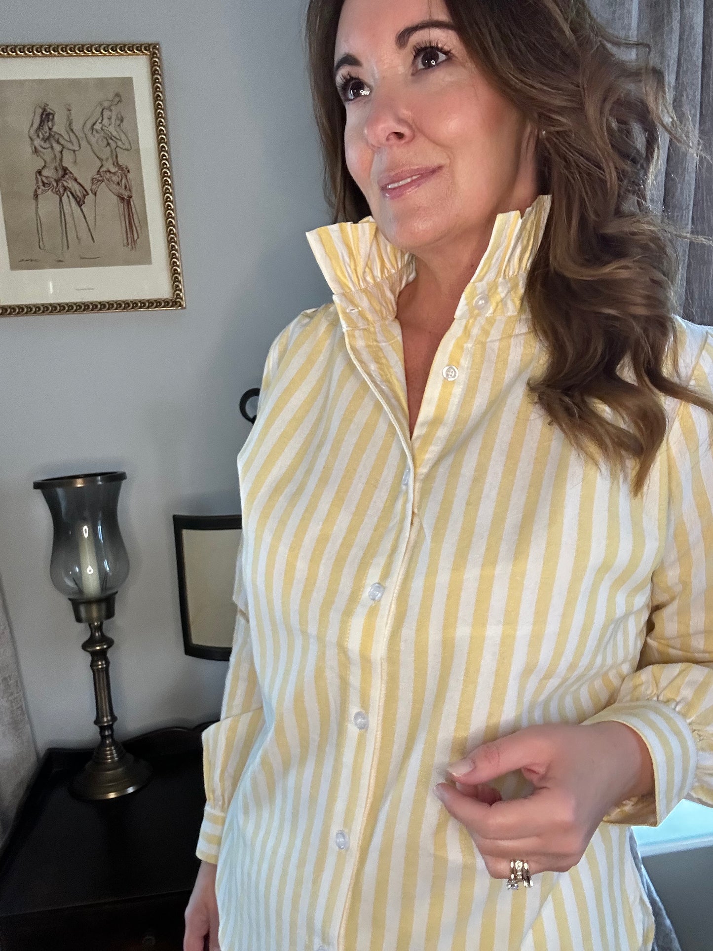 Lola Stripped Yellow Blouse