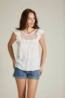 Charmaine - Embroidered tulle top