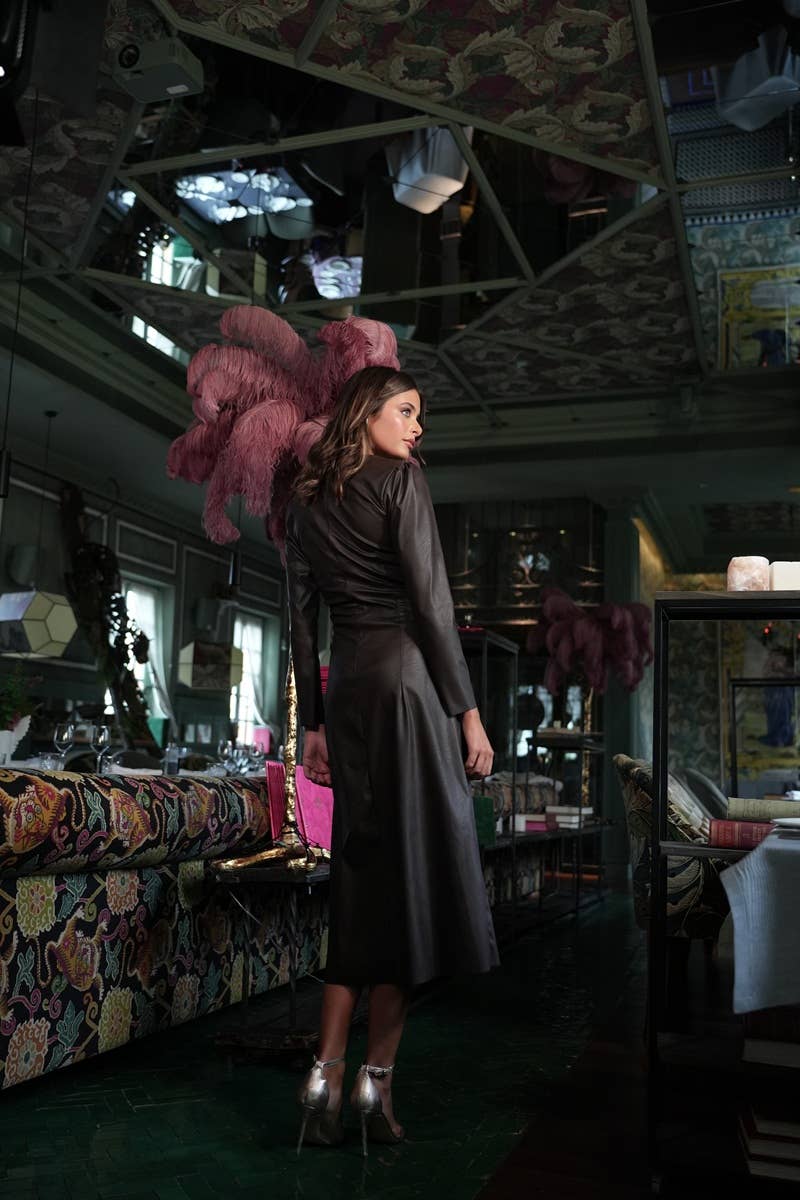 The Sabine Faux Leather Midi