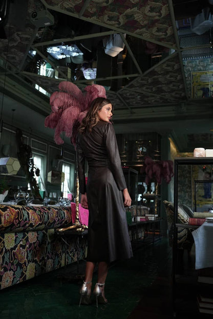 The Sabine Faux Leather Midi