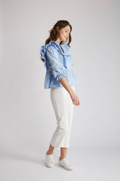 Maggie Cotton blouse with ruffles