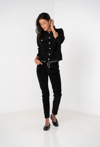 Sophie Black Cord Joggers