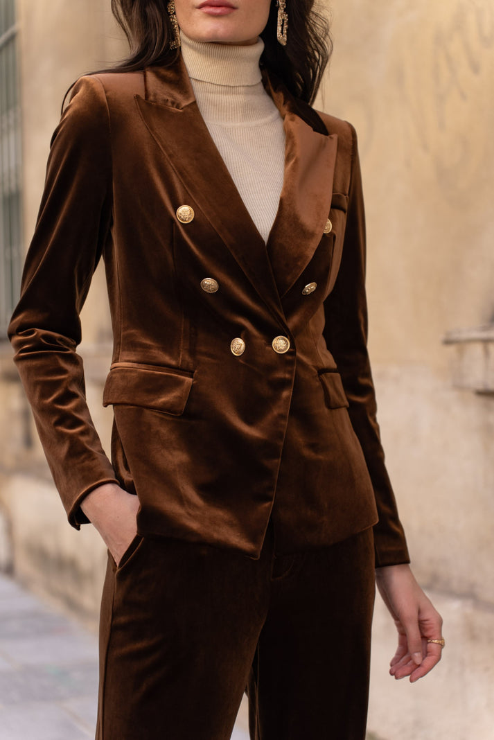 Burgundy Velvet Blazer