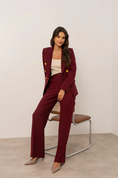 Aveline Burgundy Suit