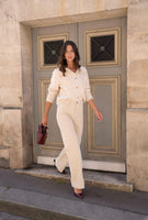 High Waisted Cotton Corduroy Pants