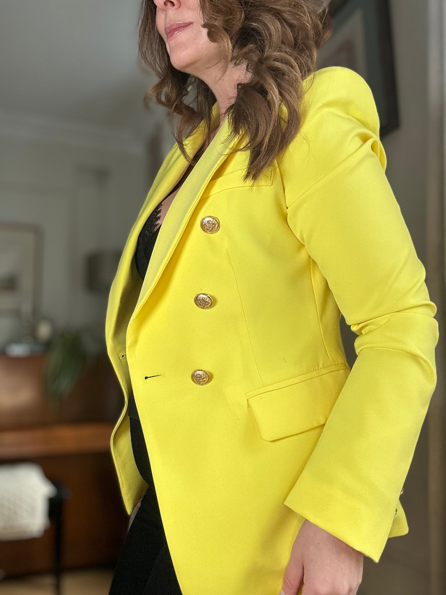 Fitted Yellow Blazer