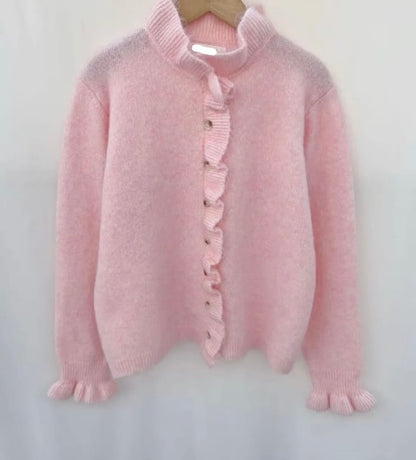 Ruffle Trim Cardigan
