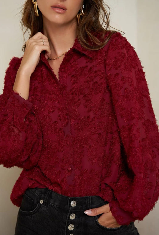 Josette Burgundy Blouse