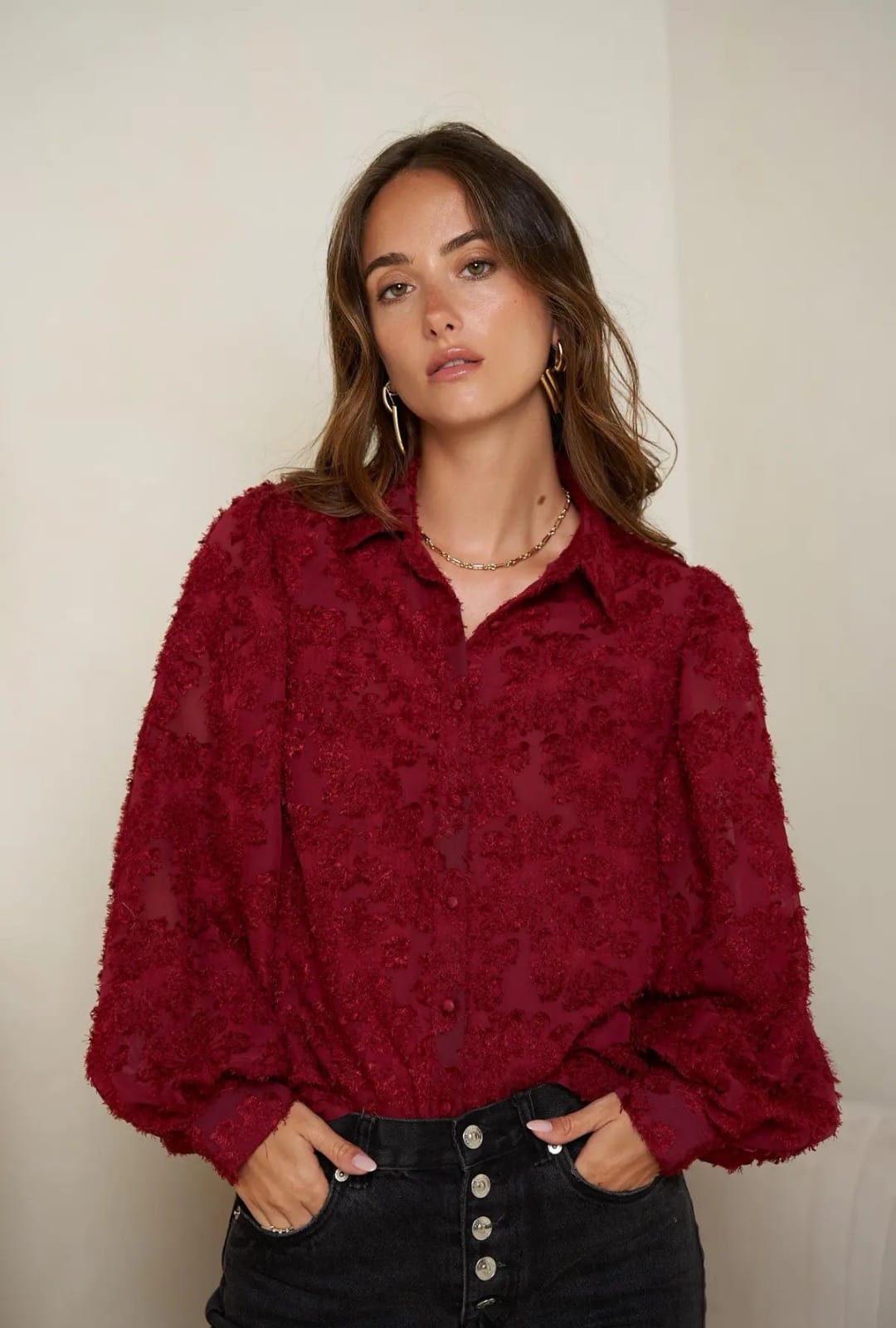 Josette Burgundy Blouse