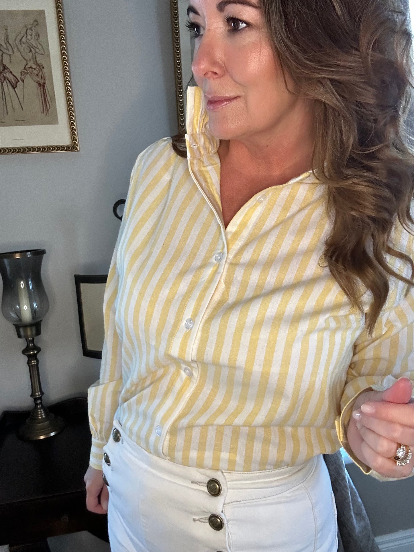 Lola Stripped Yellow Blouse
