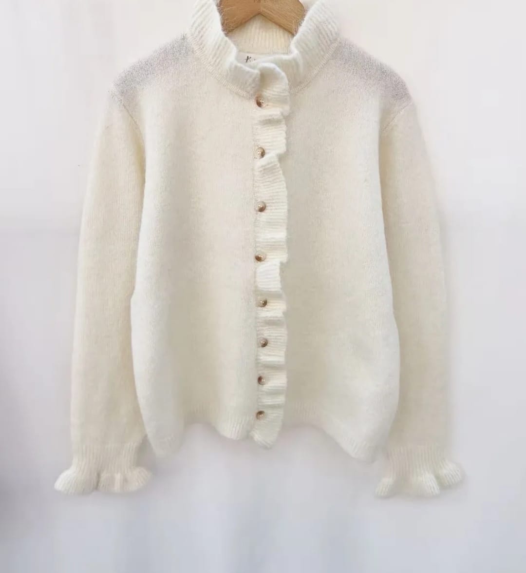 Ruffle Trim Cardigan