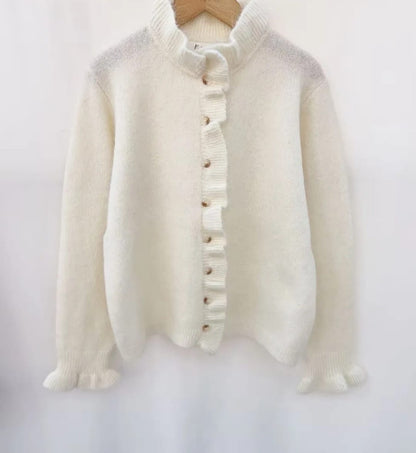 Ruffle Trim Cardigan
