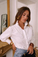 Ruffle Neck White Blouse