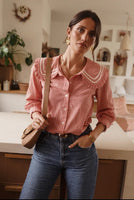 Annie Frill Collar Gingham Shirt