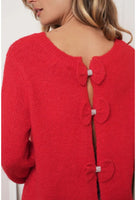 Danielle Red Back Detail Jumper