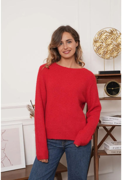 Danielle Red Back Detail Jumper