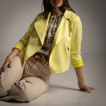 Antelina Yellow Biker Style Jacket