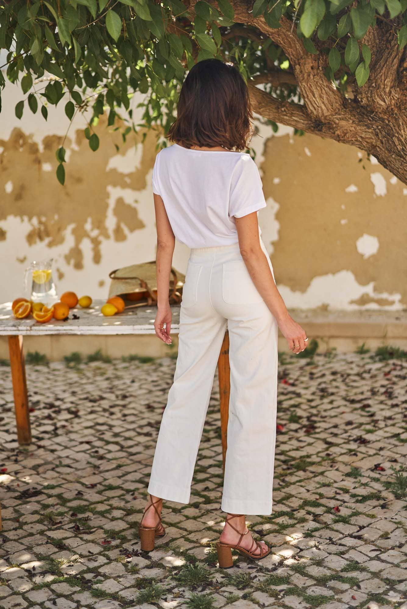 Vaqueros de pata ancha Yvette de 6 botones