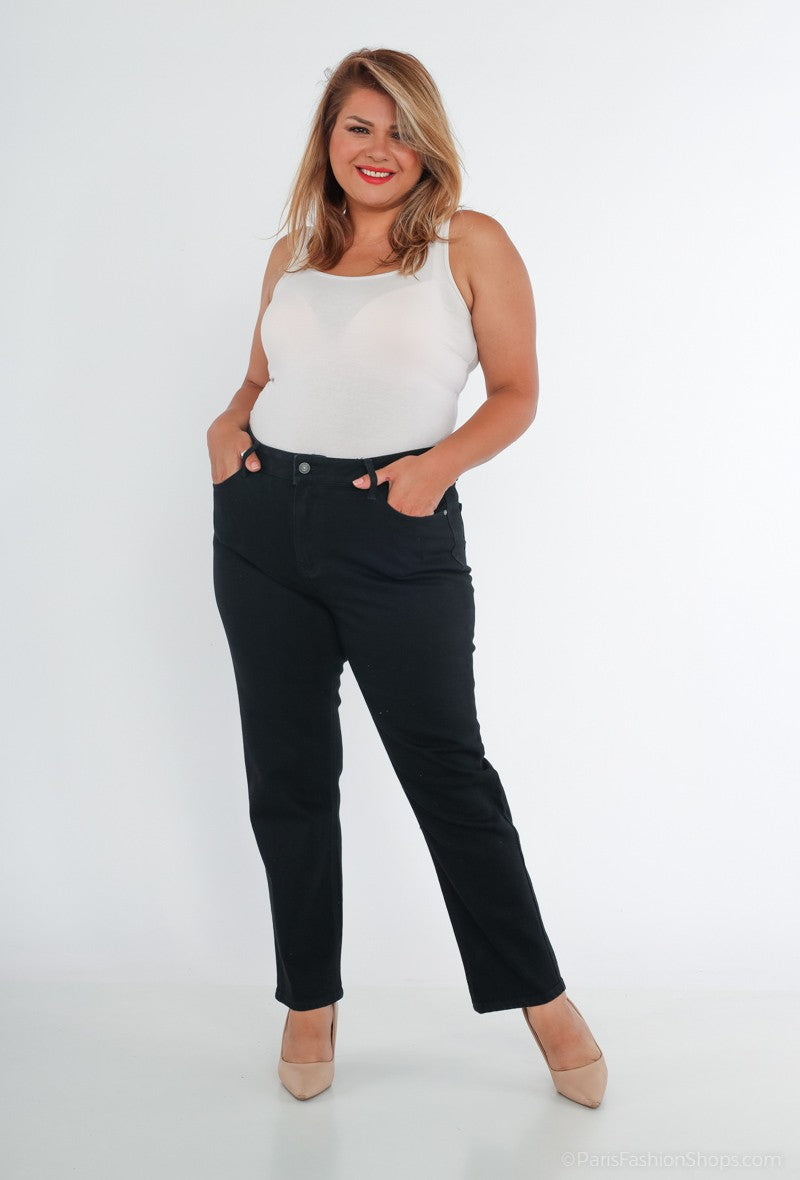 Clara Curvy Mom Fit Jeans – Black