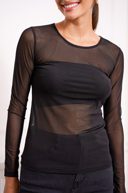 Nylon Stretch Sheer T-shirt